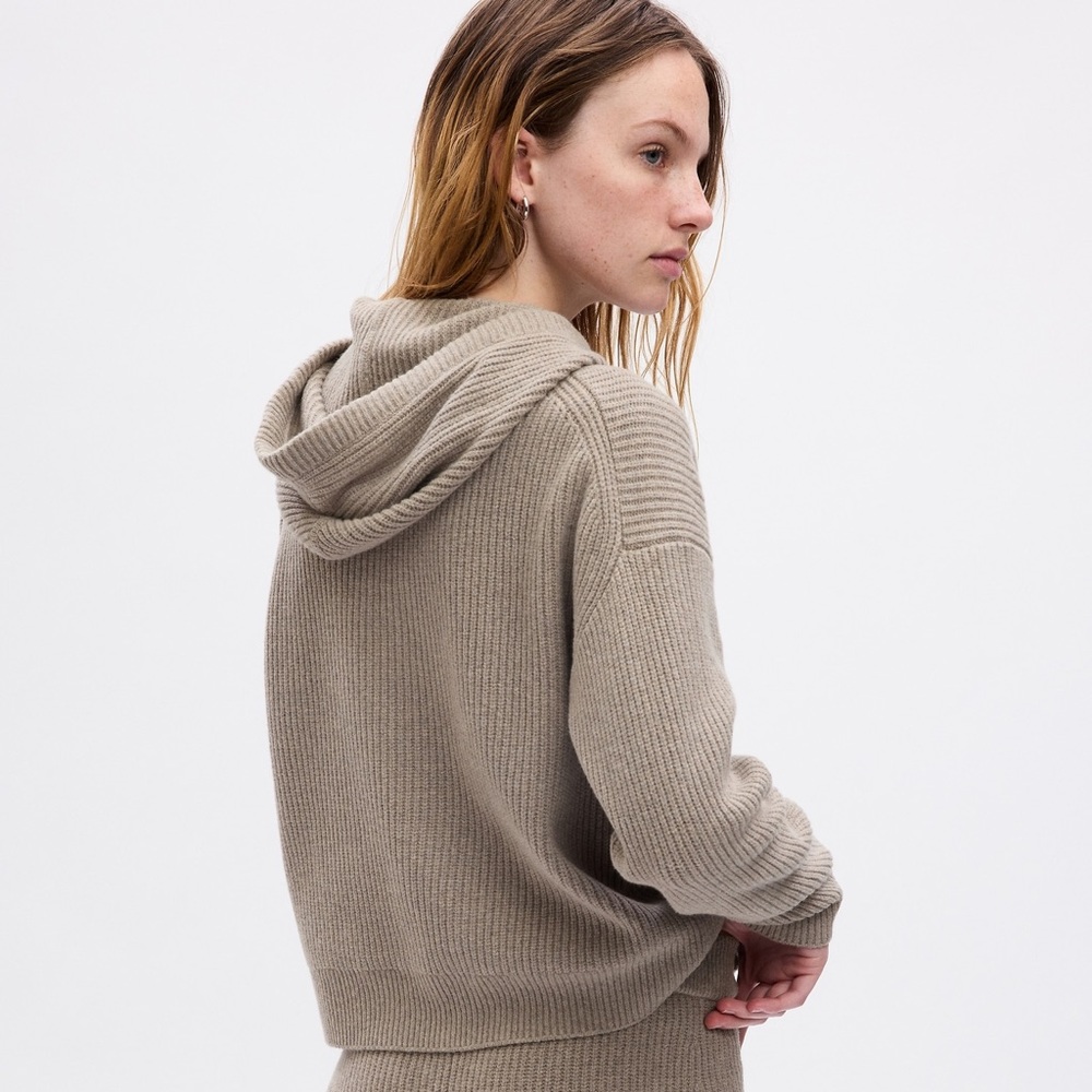 GAP CashSoft Shaker-Stitch Sweater Hoodie